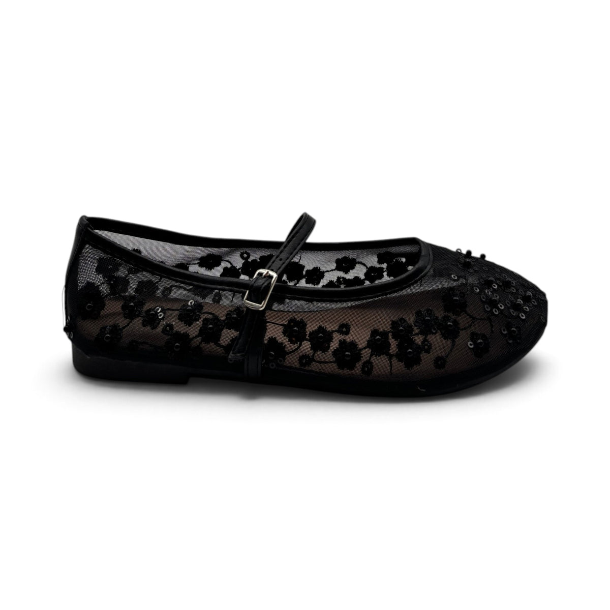 Batix G536 Ballerine Mary Jane in mesh con ricami di paillettes
