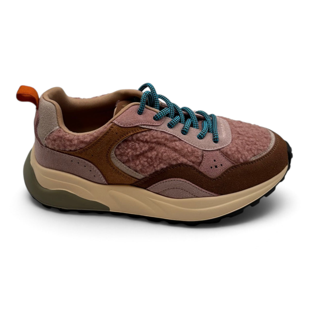Gold&Gold GB1105 Sneakers multicolor con finiture effetto teddy