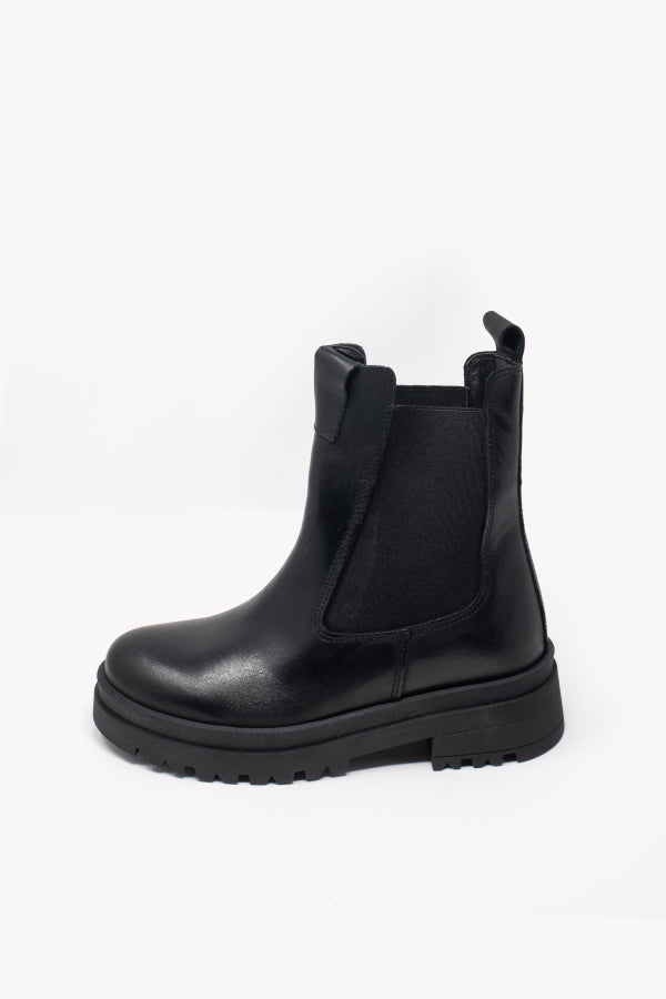 1522 STIVALETTO CHELSEA CON ELASTICI LATERALI IN PELLE NERO
