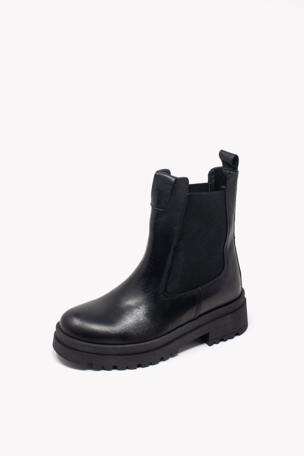 1522 STIVALETTO CHELSEA CON ELASTICI LATERALI IN PELLE NERO