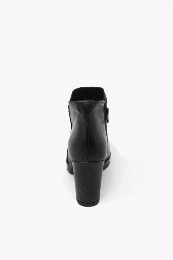 309 TRONCHETTO IN PELLE NERO TACCO 7 CON PLATEAU ZIP DI CHIUSURA LATERALE