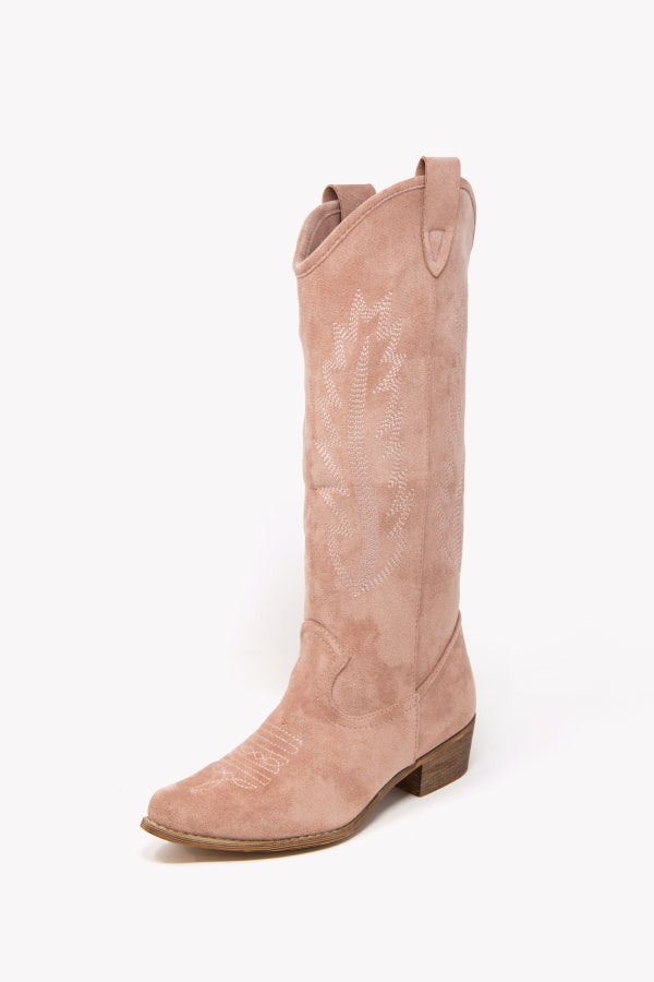 CYM021 STIVALE TEXANO IN SCAMOSCIATO PINK