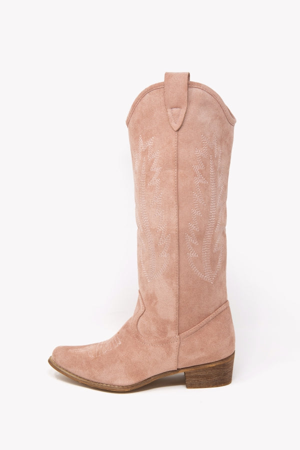 CYM021 STIVALE TEXANO IN SCAMOSCIATO PINK