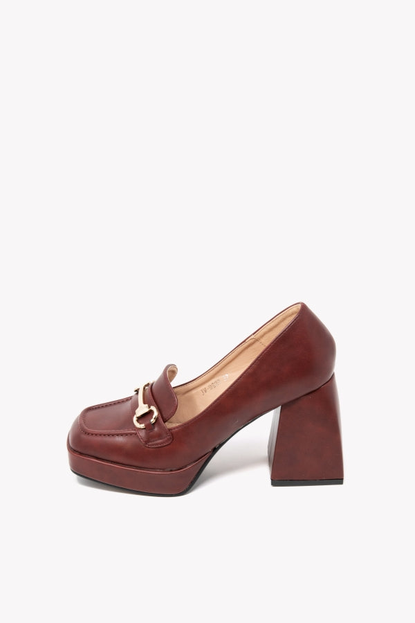 JM-9820 MOCASSINO WINE CON MORSETTO ORO PLATEAU E TACCO 9