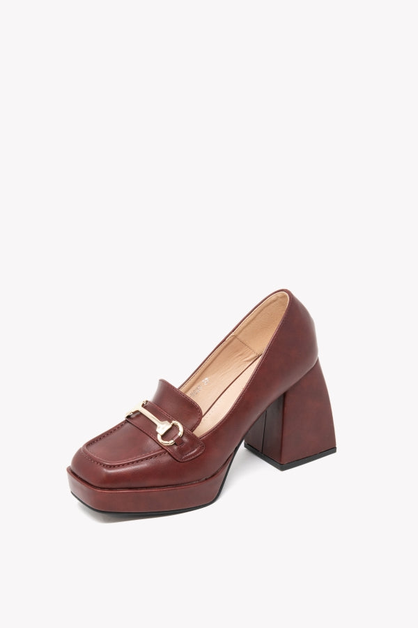 JM-9820 MOCASSINO WINE CON MORSETTO ORO PLATEAU E TACCO 9