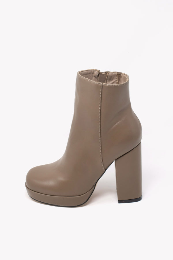 MP361-1 STIVALETTO TAUPE CON PLATEAU E TACCO 10