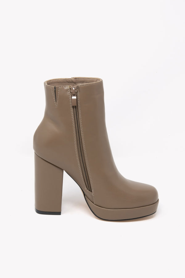 MP361-1 STIVALETTO TAUPE CON PLATEAU E TACCO 10