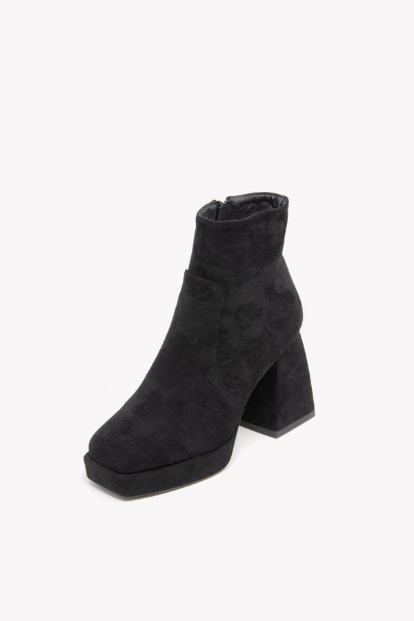 MS2031 STIVALETTO SCAMOSCIATO NERO CON PMATEAU E TACCO LARGO