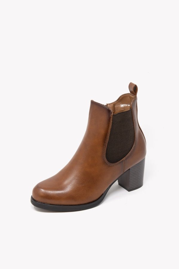 SA6176 TRONCHETTO CAMEL CON ELASTICO E ZIP DI CHIUSURA LATERALE E TACCO 5