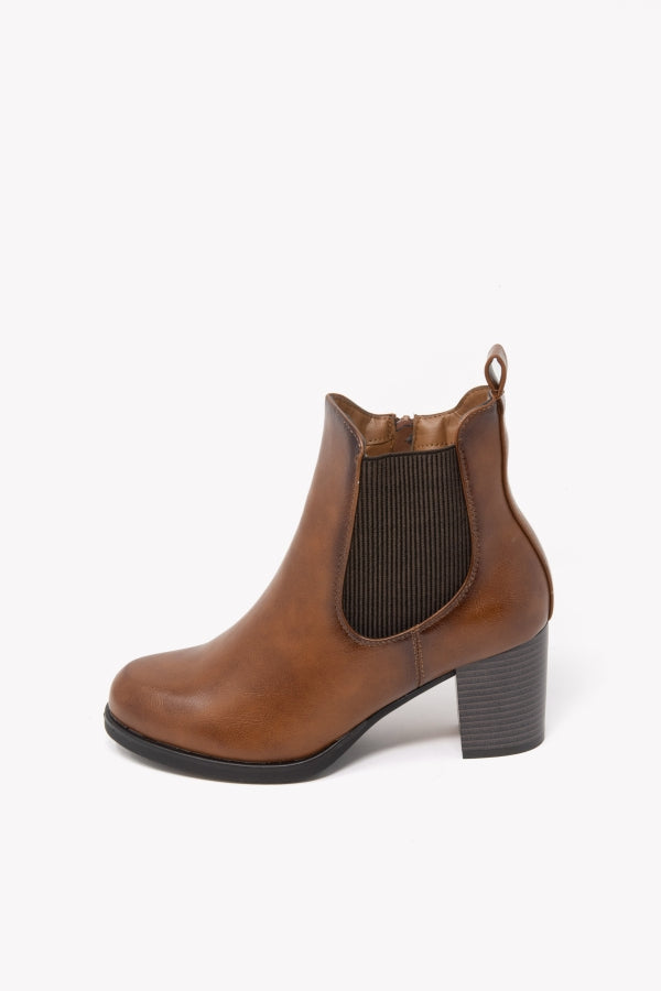 SA6176 TRONCHETTO CAMEL CON ELASTICO E ZIP DI CHIUSURA LATERALE E TACCO 5