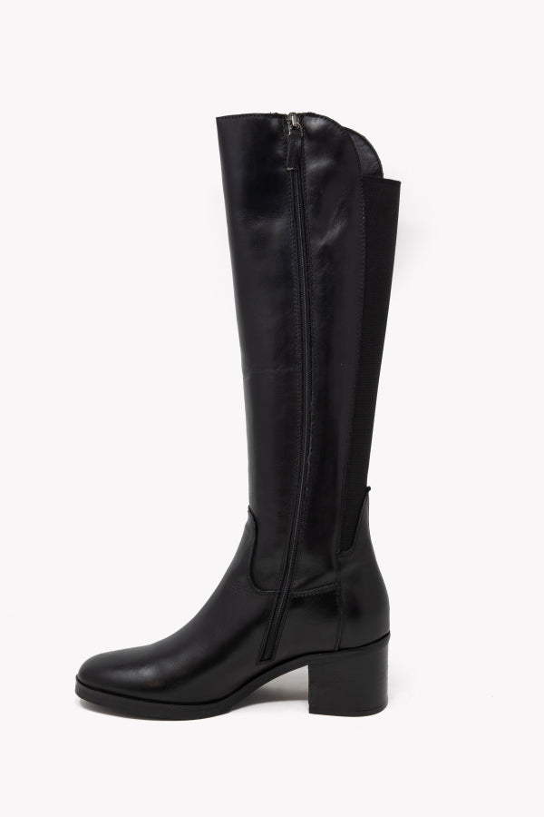 ST3001 TEXANO LISCIO IN PELLE NERO TACCO 5