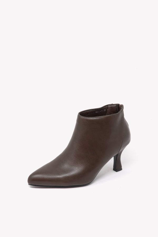 VB22511 TRONCHETTO MARRONE CON ZIP CENTRALE E TACCO 6