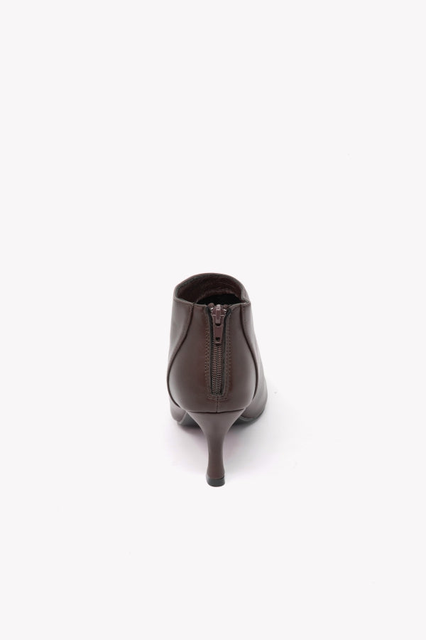 VB22511 TRONCHETTO MARRONE CON ZIP CENTRALE E TACCO 6