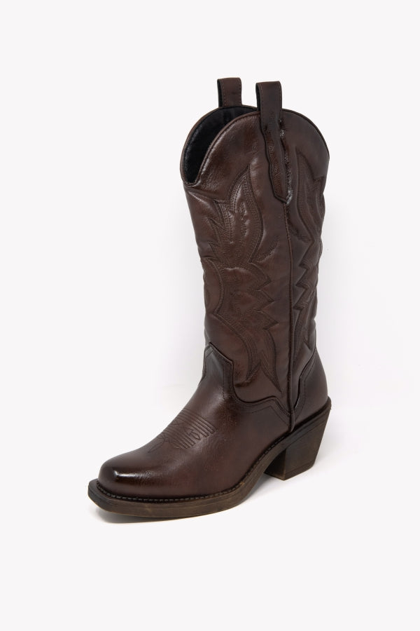 YG886 TEXANO MARRONE CON MINI ZIP LATERALE