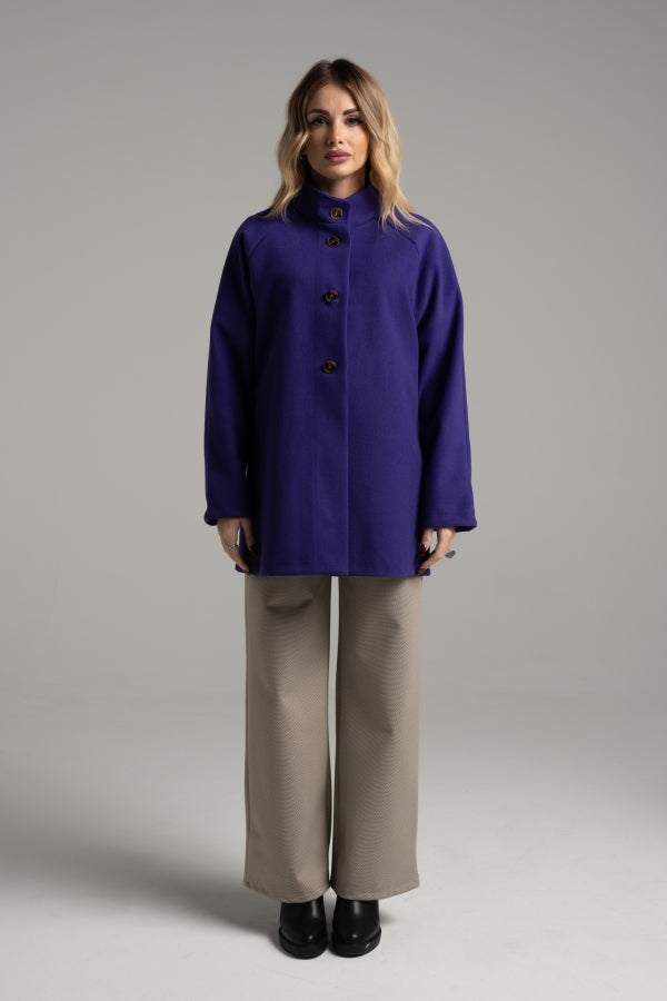5078 PURPLE SINGLE-BREASTED JACKET WITH HIGH COLLAR