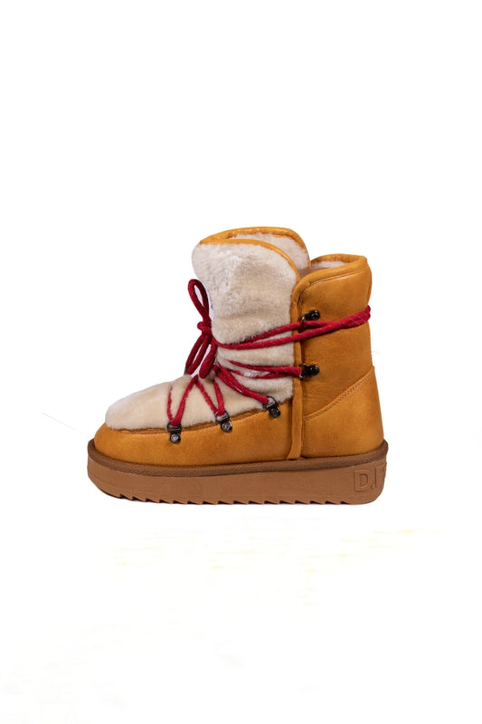 ANKLE BOOT 370005 SNOW BOOTS MUSTARD PLATFORM SOLE