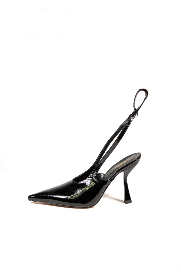 SLINGBACK 2101 IN NAPLAK WITH BLACK ANKLE LACING