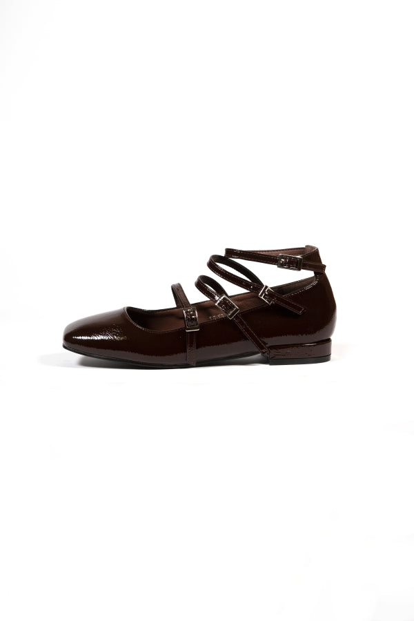 MARY JANE BALLERINAS 77-487 IN BROWN PATENT