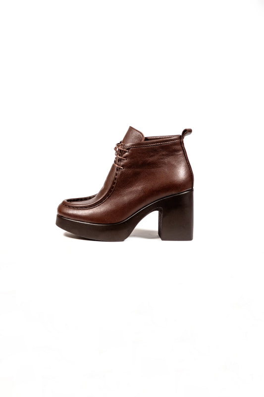 11510 LACED ANKLE BOOTS WITH BROWN PLATFORM