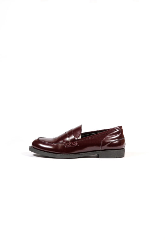 F01 COLLEGE LOAFERS ABRASIVED BURGUNDY