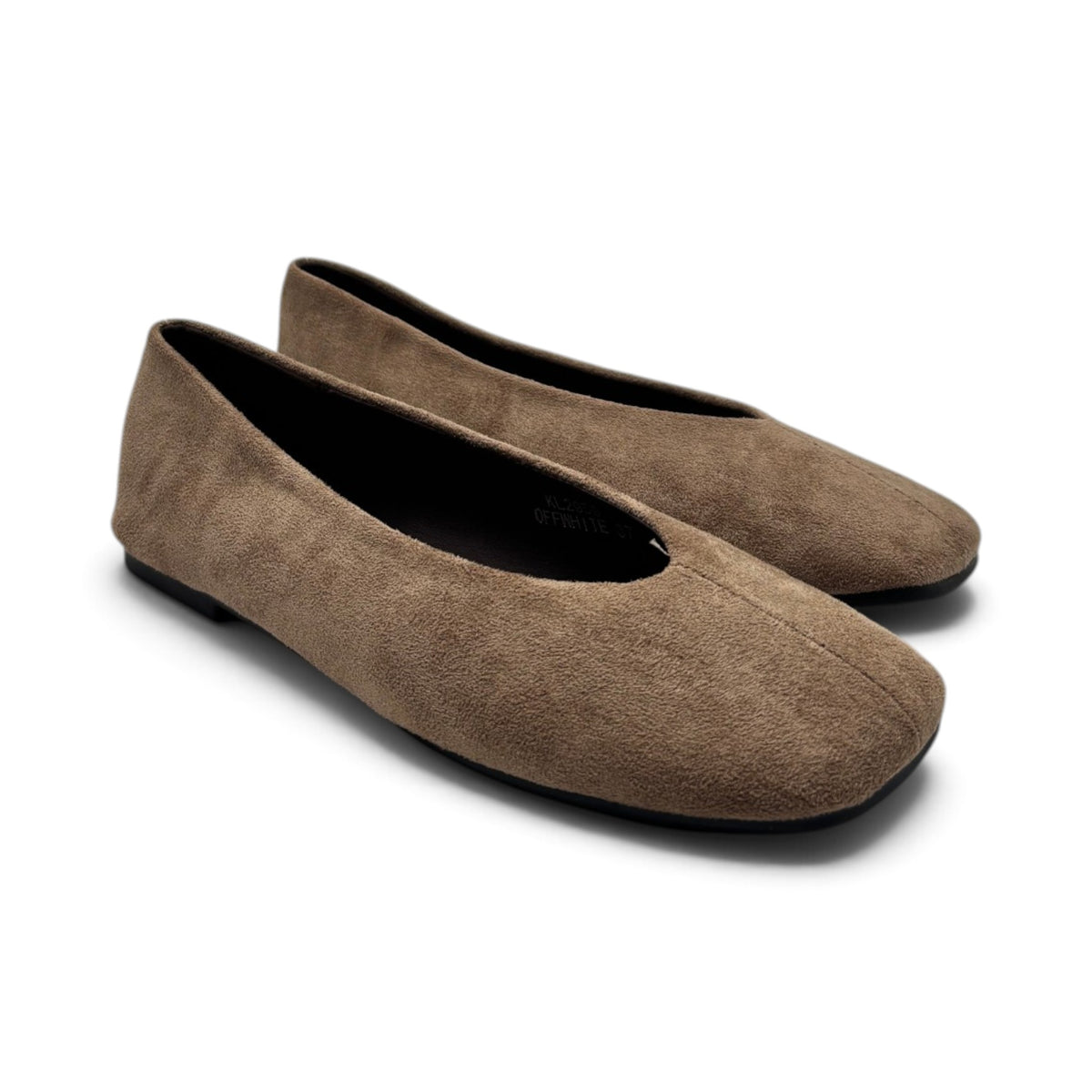 Batix KL2959 Ballerine effetto scamosciato con scollatura geometrica a V