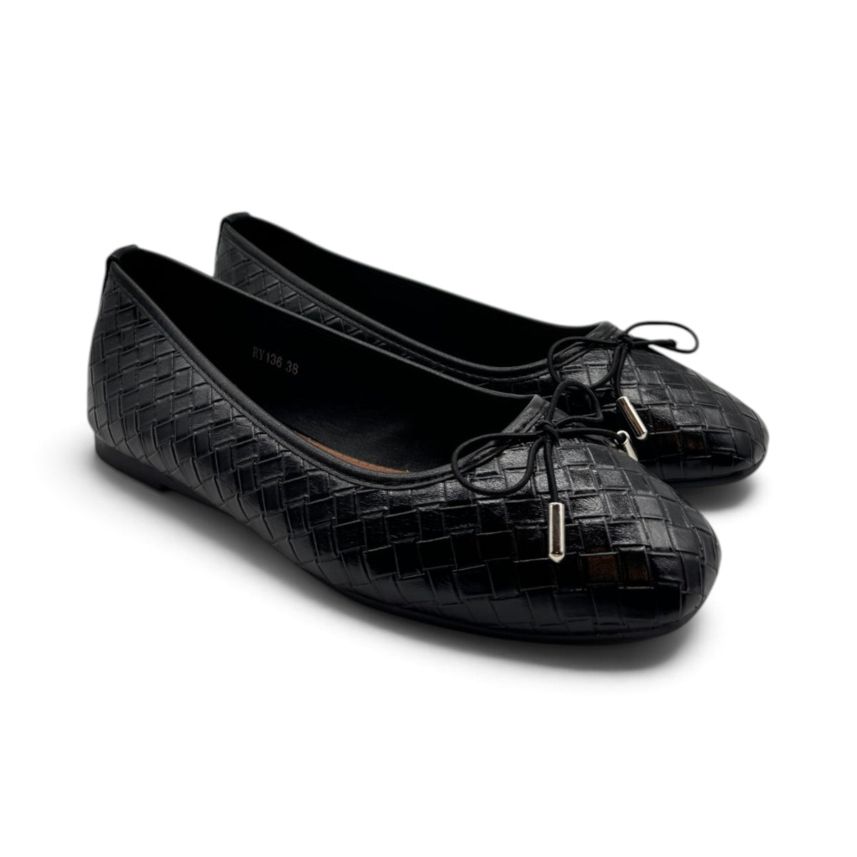 Batix RY136 Ballerine con texture intrecciata e fiocco decorativo