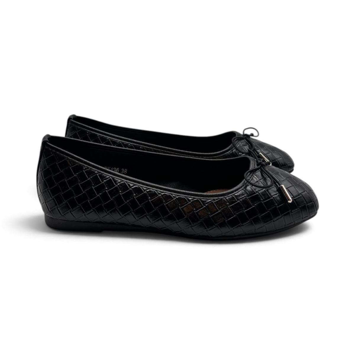 Batix RY136 Ballerine con texture intrecciata e fiocco decorativo