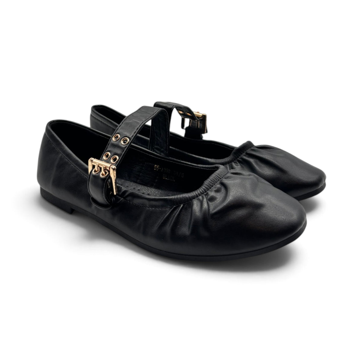Batix 55-A110 Mary Jane ballerine arricciate con punta tonda