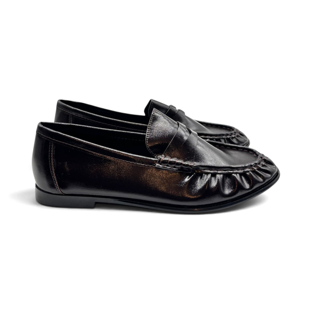 Batix YV3-1 Mocassini ruched penny loafers con arricciatura frontale