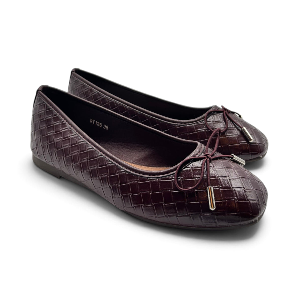 Batix RY136 Ballerine con texture intrecciata e fiocco decorativo