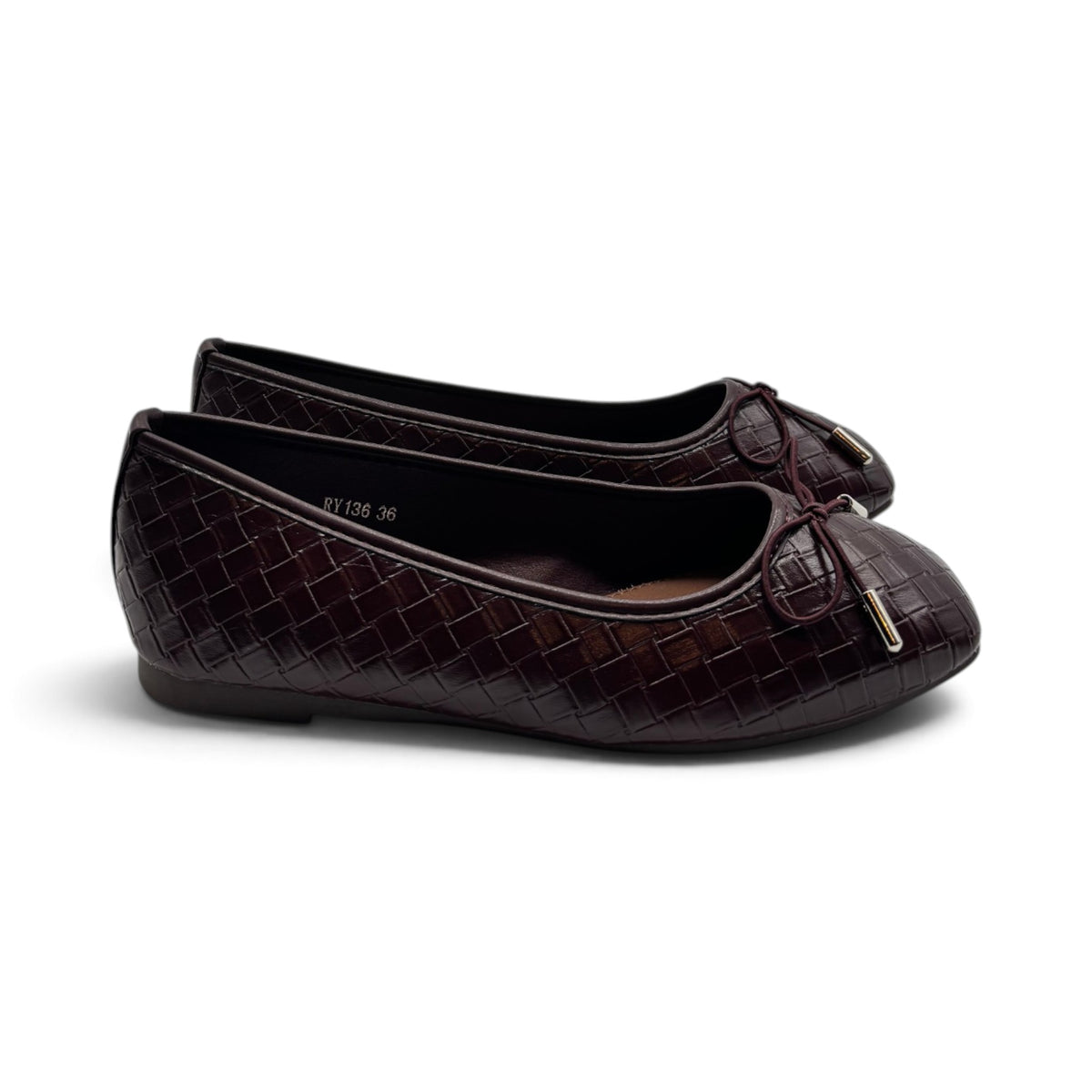 Batix RY136 Ballerine con texture intrecciata e fiocco decorativo