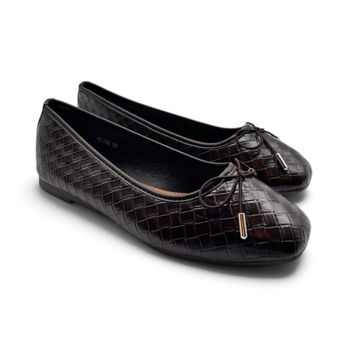 Batix RY136 Ballerine con texture intrecciata e fiocco decorativo