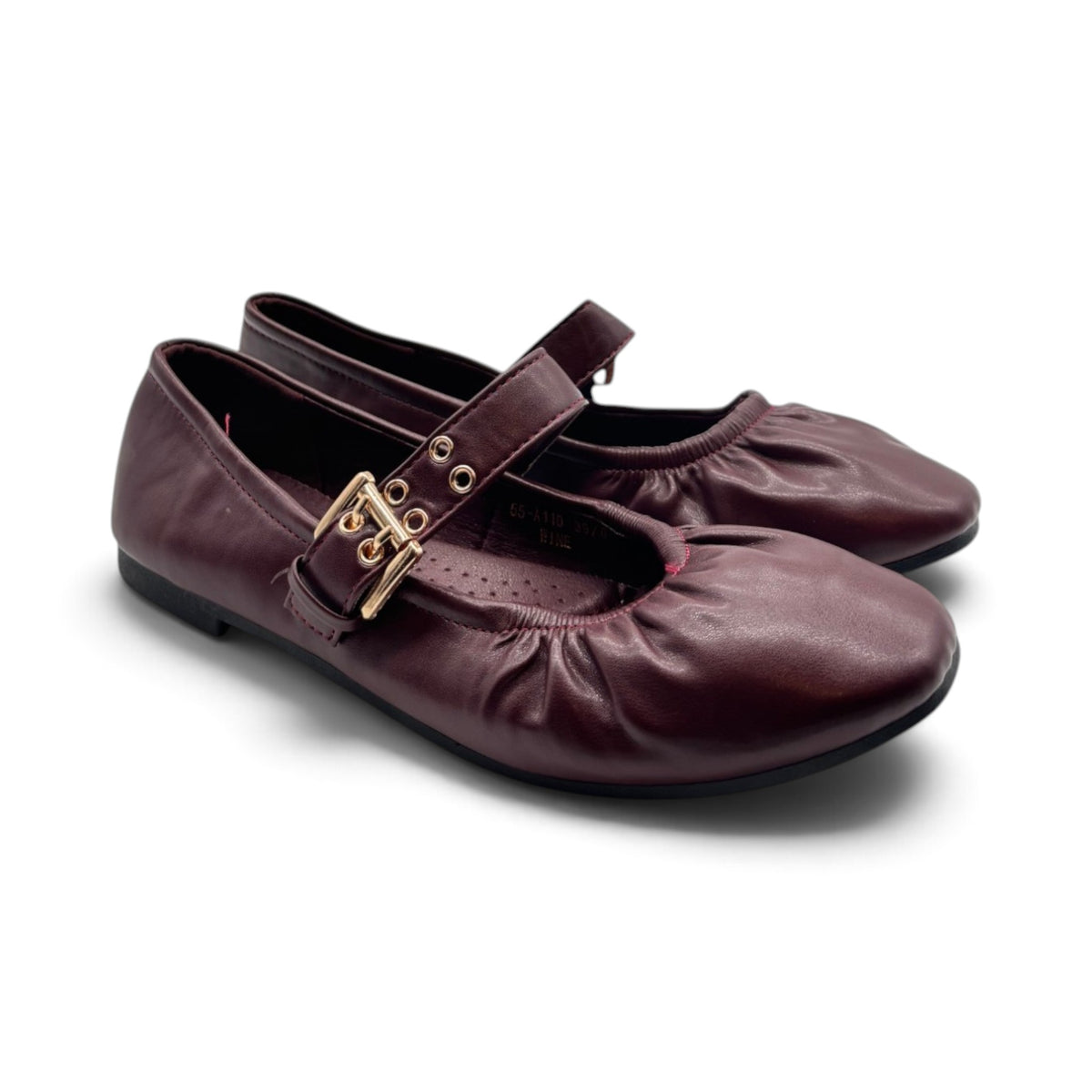 Batix 55-A110 Mary Jane ballerine arricciate con punta tonda