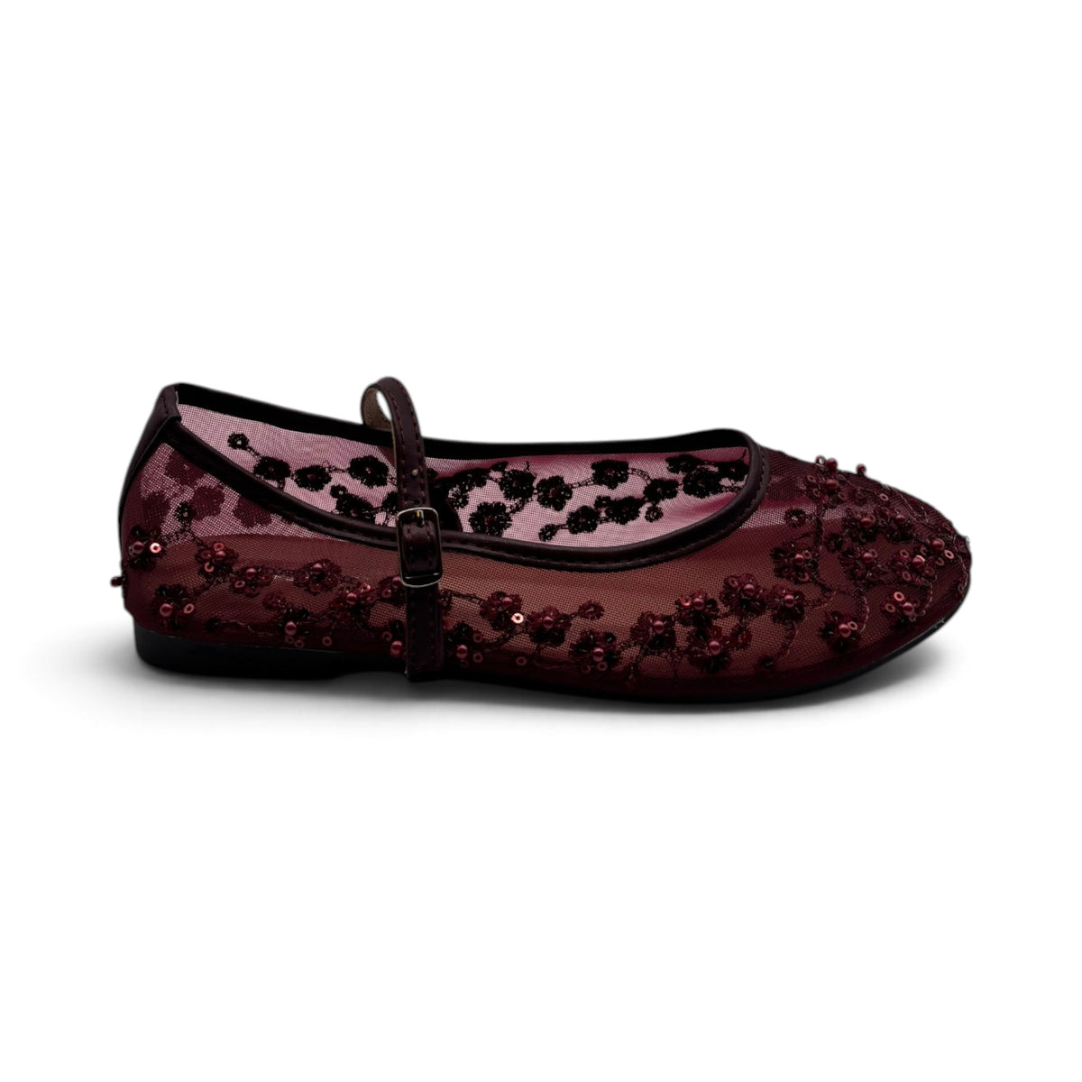 Batix G536 Ballerine Mary Jane in mesh con ricami di paillettes