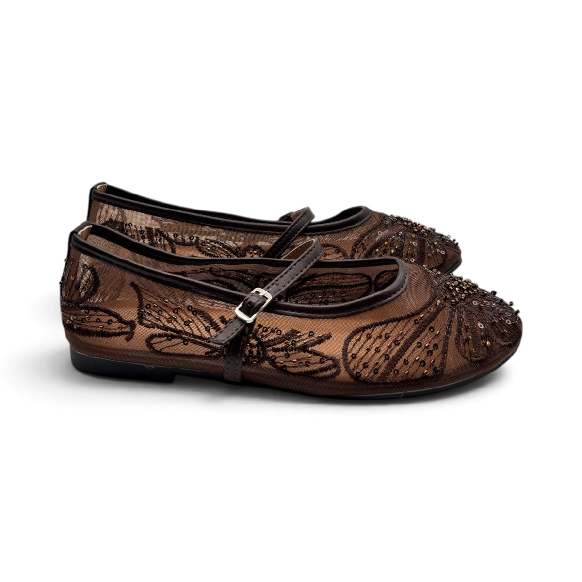 Batix G535 Ballerine in mesh con ricami e perline