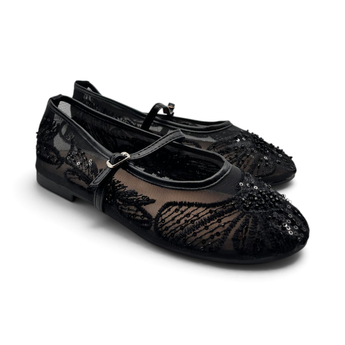 Batix G535 Ballerine in mesh con ricami e perline