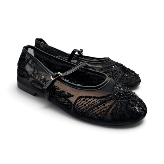 Batix G535 Ballerine in mesh con ricami e perline
