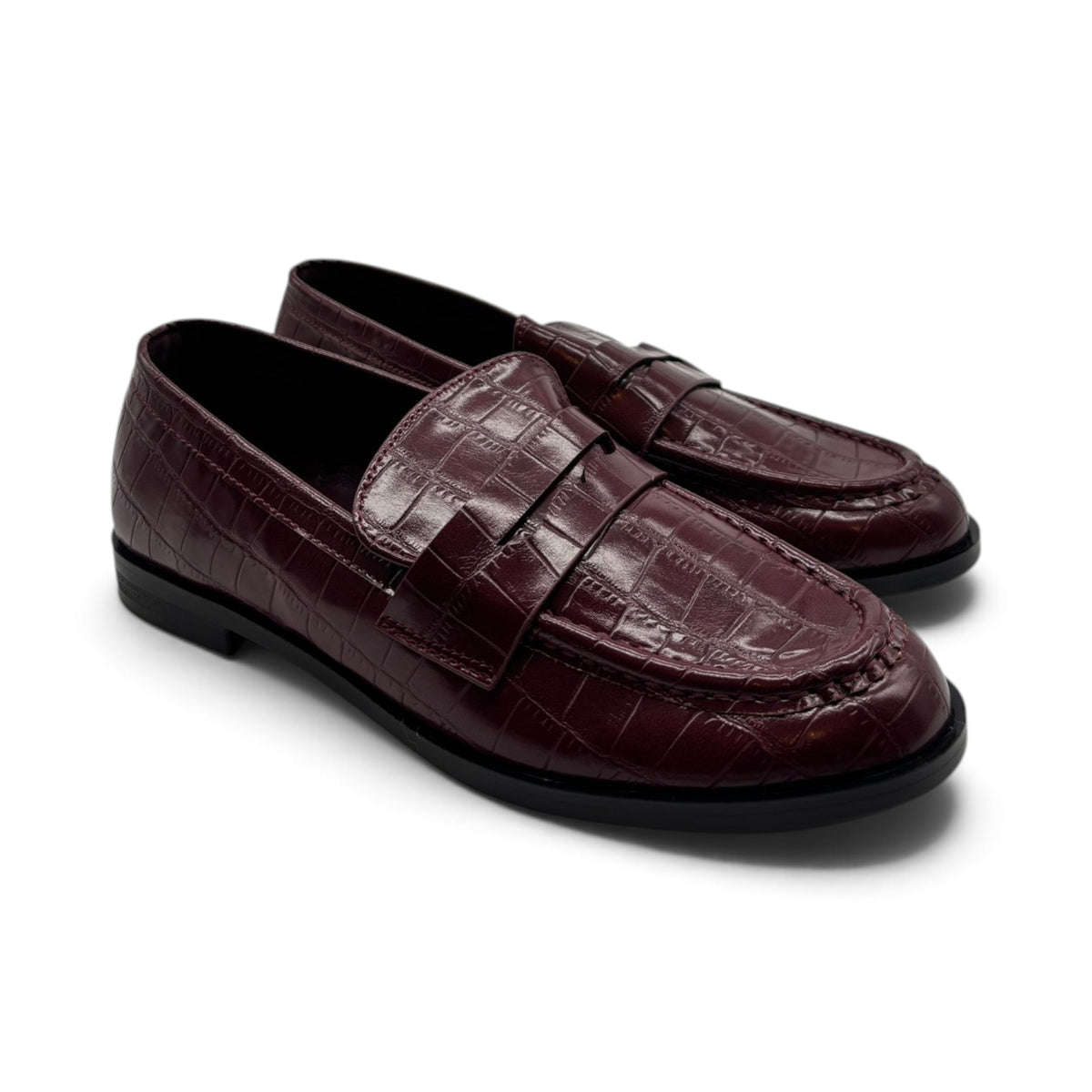 Batix 2R5F-XX9837 Penny loafer stampa effetto coccodrillo