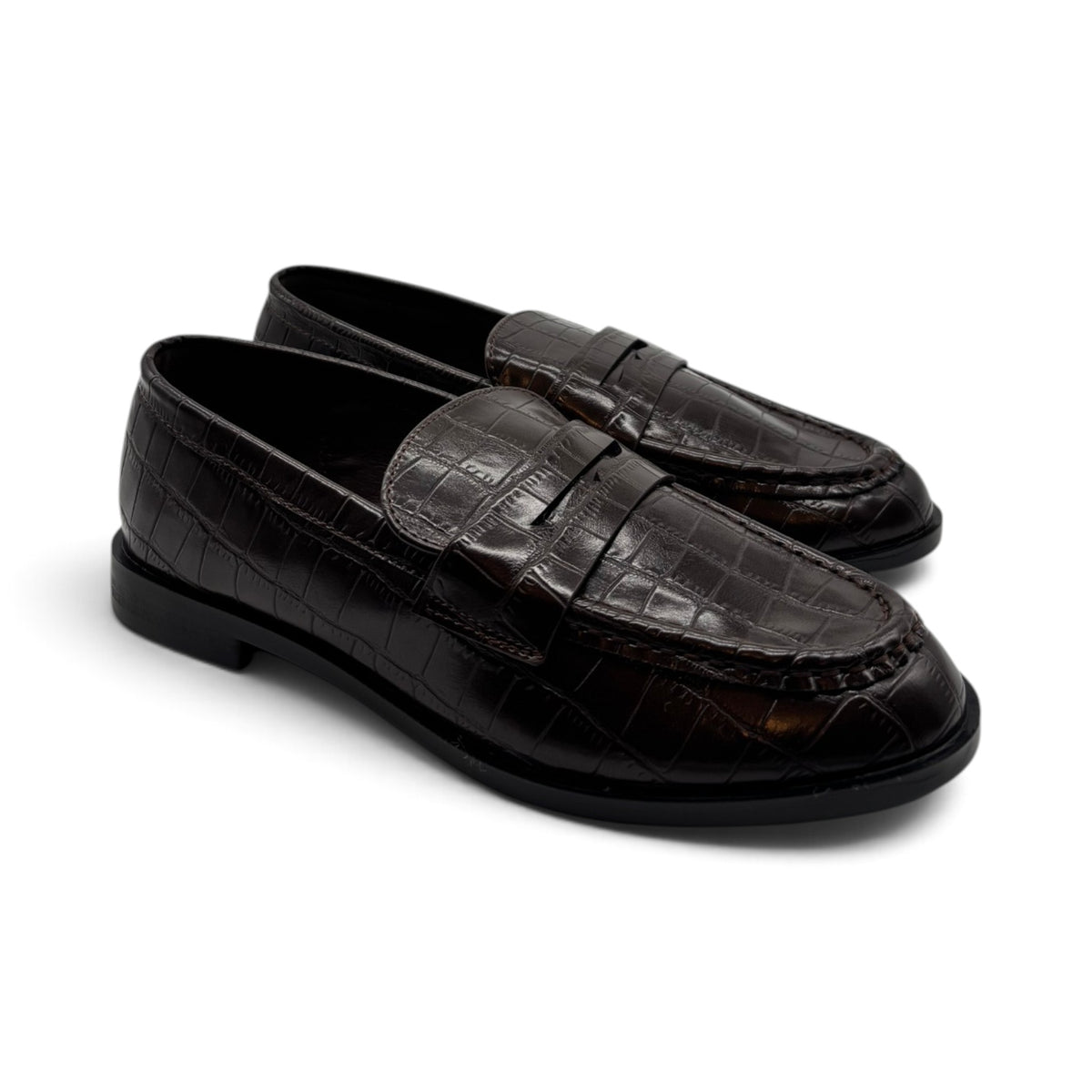 Batix 2R5F-XX9837 Penny loafer stampa effetto coccodrillo