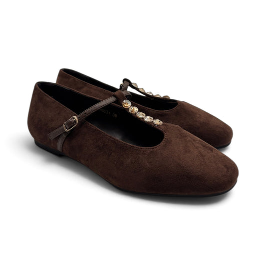 Batix R6801 Ballerine Mary Jane con cinturino con strass