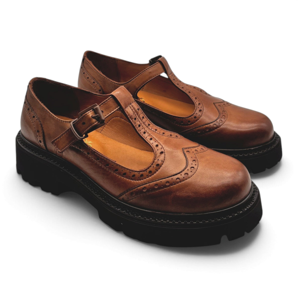 Sofia Mare 12047 Mary Jane in vera pelle stile brogue