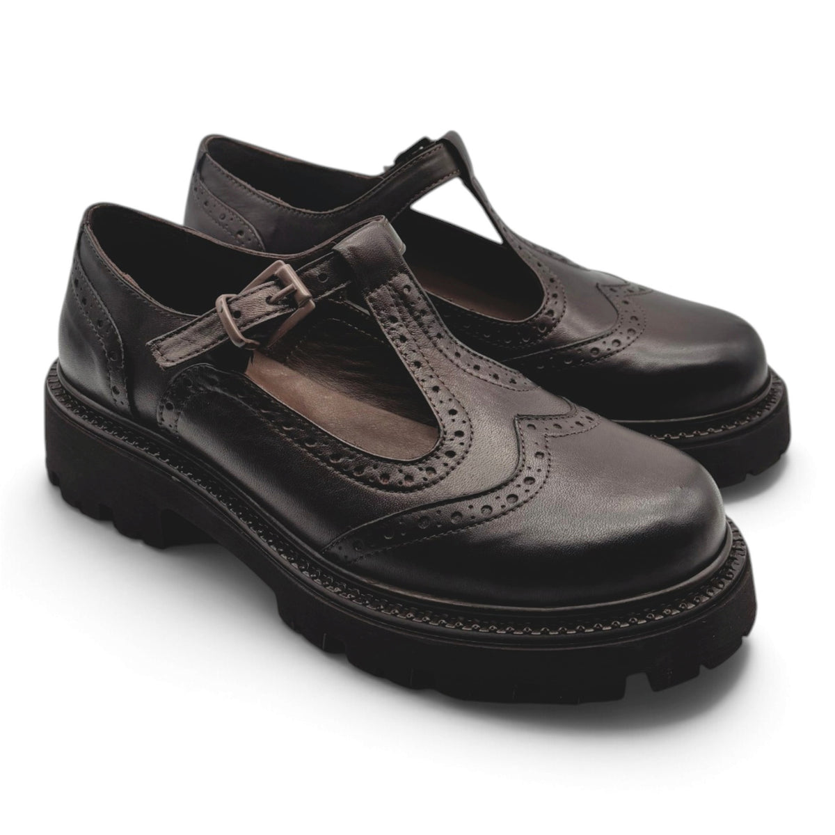 Sofia Mare 12047 Mary Jane in vera pelle stile brogue