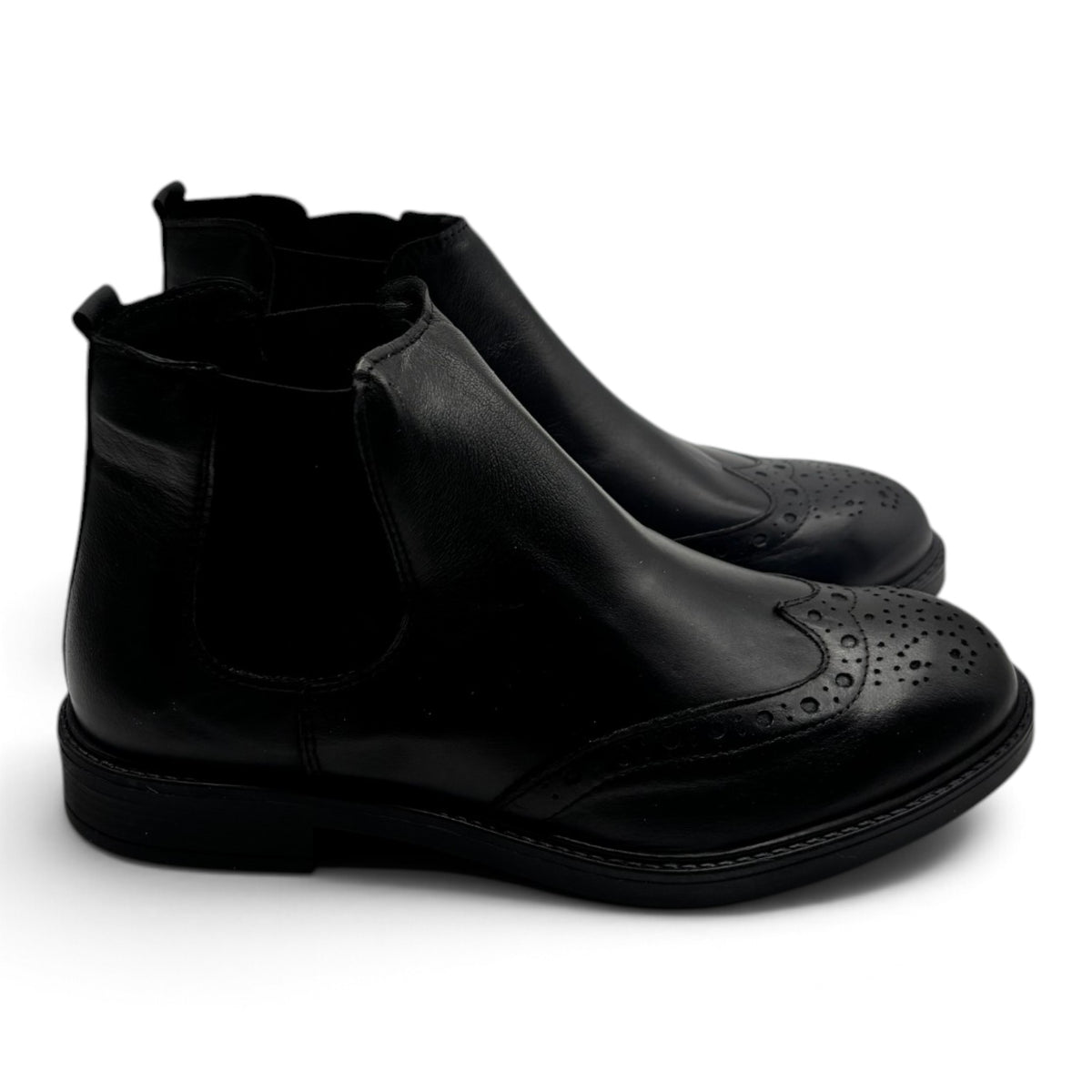 Deky 404 Stivaletti chelsea in vera pelle con lavorazione brogue