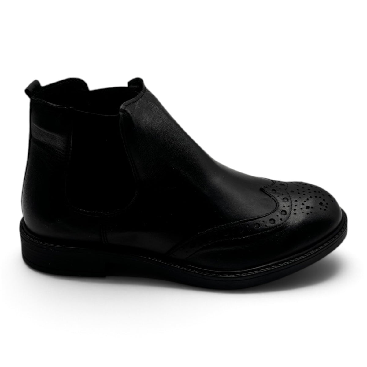 Deky 404 Stivaletti chelsea in vera pelle con lavorazione brogue