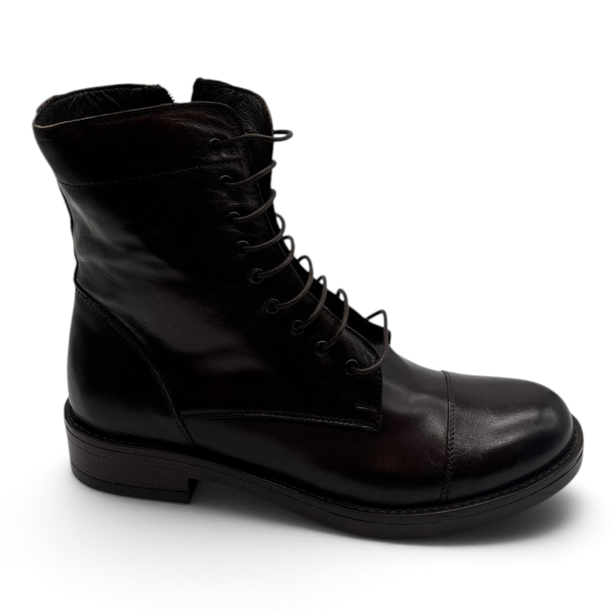 Exton AX31 Stivaletti stringati semilucidi cap toe