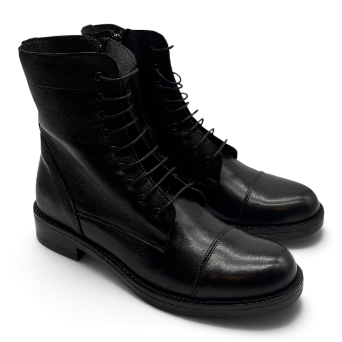 Exton AX31 Stivaletti stringati semilucidi cap toe