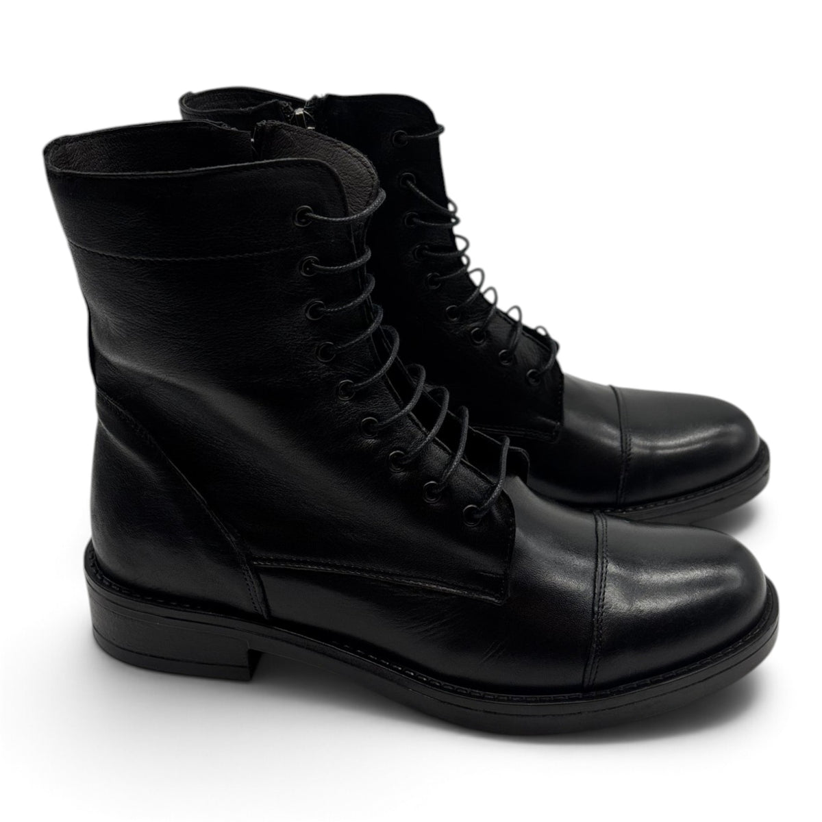 Exton AX31 Stivaletti stringati semilucidi cap toe