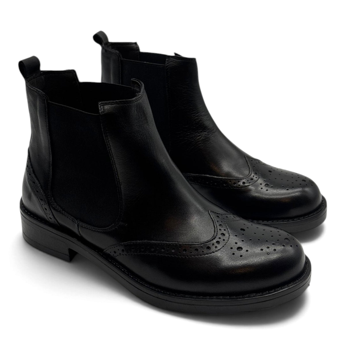 Exton AX34 Stivaletti chelsea lavorazione brogue stile inglese