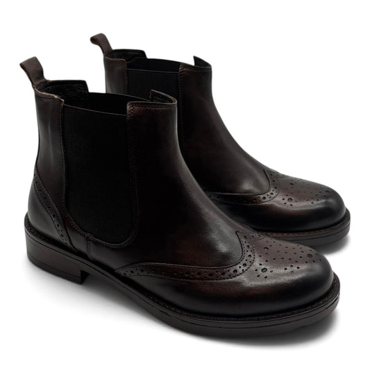 Exton AX34 Stivaletti chelsea lavorazione brogue stile inglese