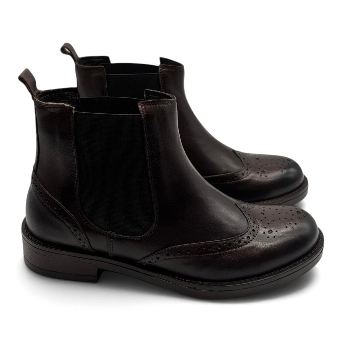 Exton AX34 Stivaletti chelsea lavorazione brogue stile inglese